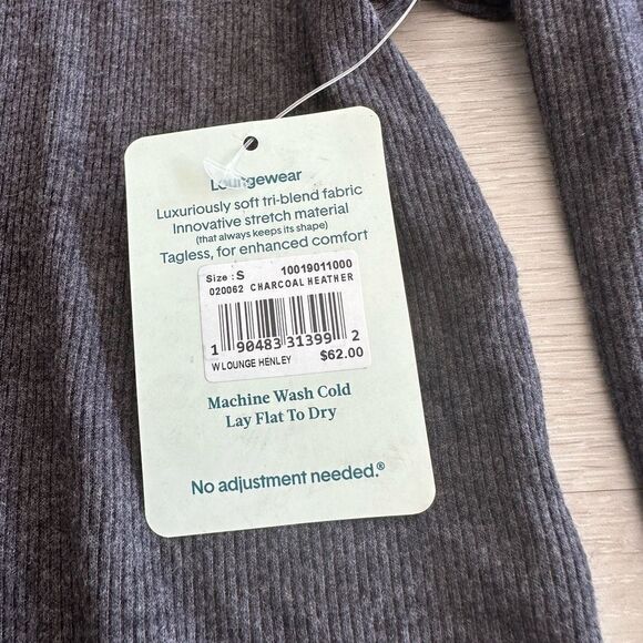 Tommy John Downtime Henley Charcoal Heather S‎ NWT - Picture 6 of 7